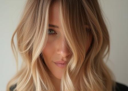 Example of subtle partial highlights adding brightness to the hair